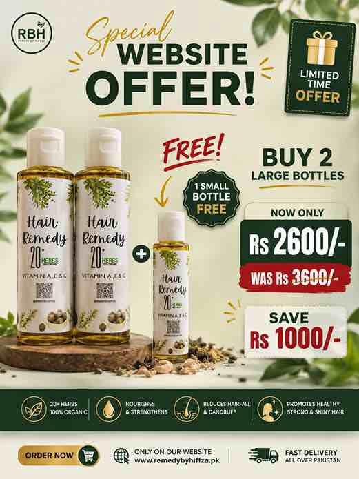 Buy 2 Hair Remedy oil  large bottle and Get free small Hair Remedy oil  bottle , 3 Days offer