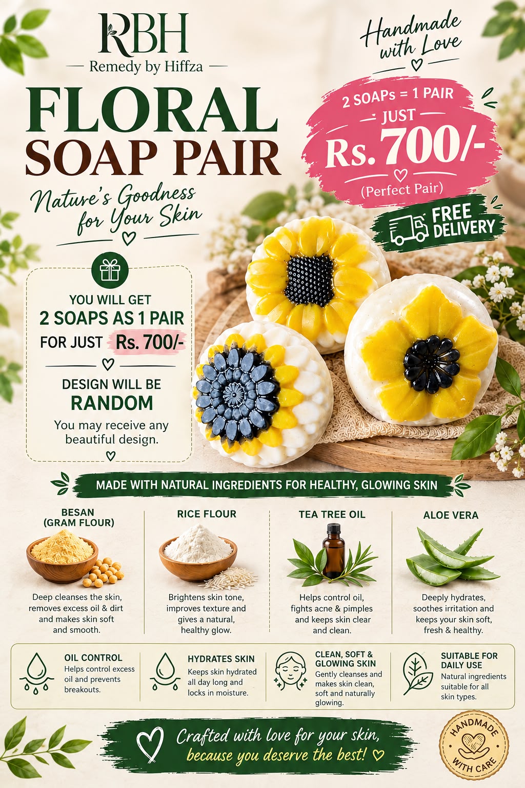 Flora Rice Soap... Glow naturally !